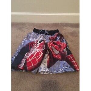 1 Pc Spiderman 2 Promo Boys Graphic Swim Shorts w Brief Liner Size 6/7